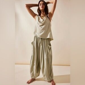 Free People Quinn Pants Scales Green Large